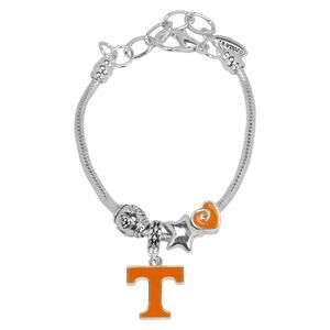 New Tennessee Volunteers Star Heart 4 - Charm Bracelet, NCAA